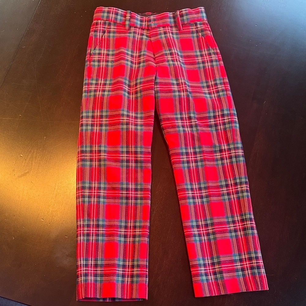 Janie and Jack Vibrant Red Plaid Trousers